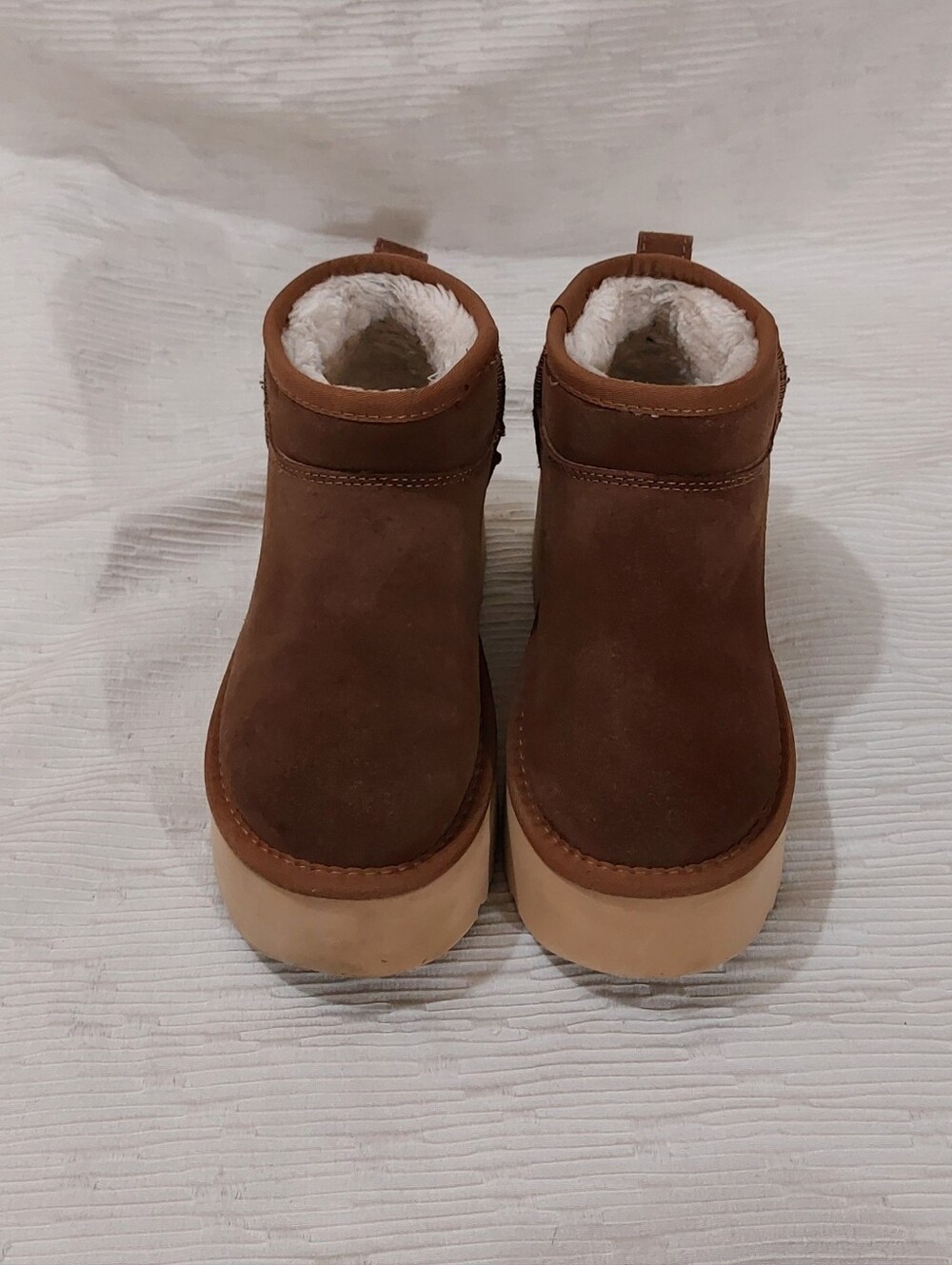 Project Cloud Brown Suede Platform Booties Size 6 - Picture 4 of 10